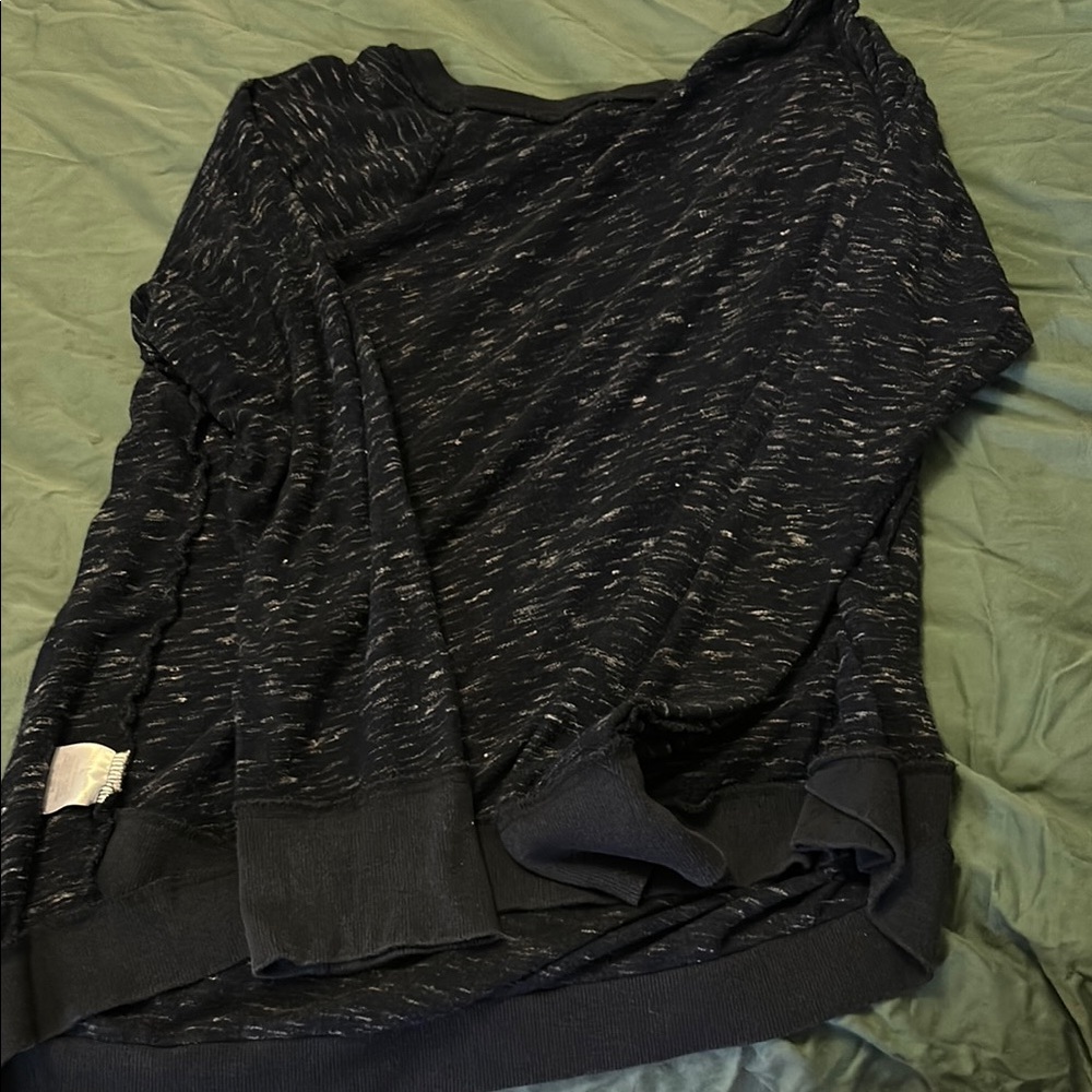 Threads 4 Thought Black Crew Neck Sweater with Textured Knit